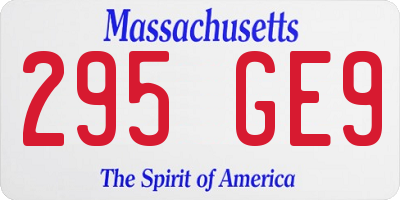 MA license plate 295GE9