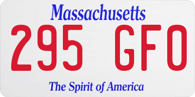 MA license plate 295GF0