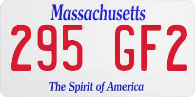 MA license plate 295GF2
