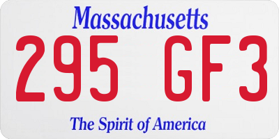 MA license plate 295GF3