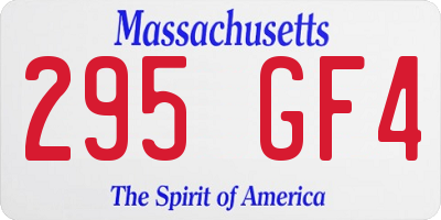 MA license plate 295GF4