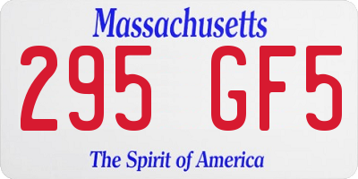 MA license plate 295GF5