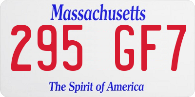 MA license plate 295GF7