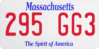 MA license plate 295GG3