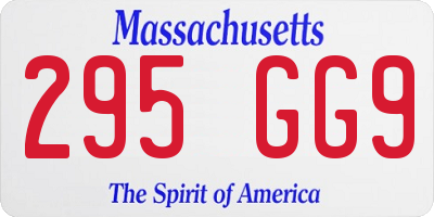 MA license plate 295GG9