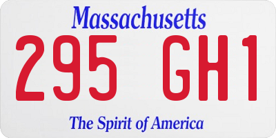 MA license plate 295GH1