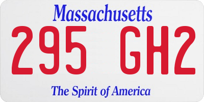 MA license plate 295GH2