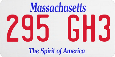 MA license plate 295GH3