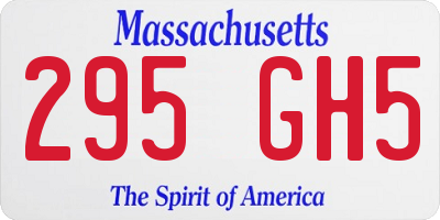 MA license plate 295GH5