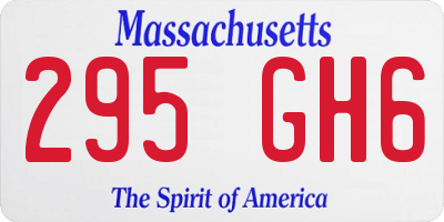 MA license plate 295GH6