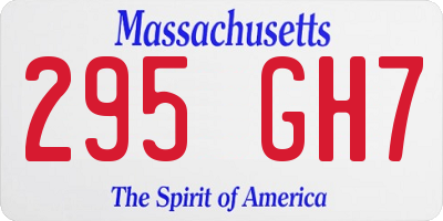 MA license plate 295GH7
