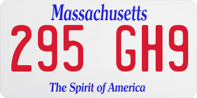 MA license plate 295GH9