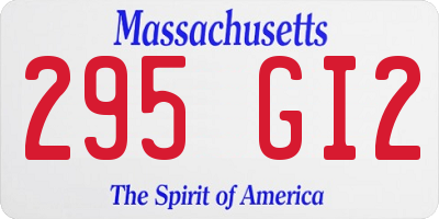 MA license plate 295GI2