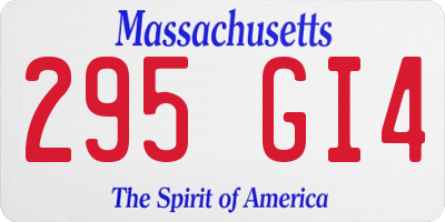 MA license plate 295GI4