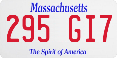 MA license plate 295GI7