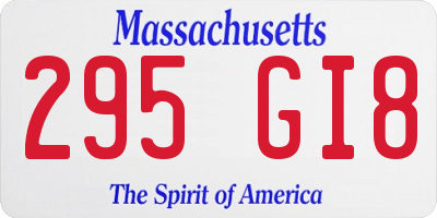 MA license plate 295GI8