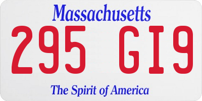MA license plate 295GI9