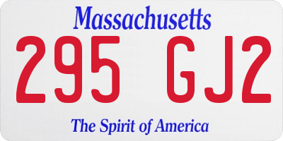 MA license plate 295GJ2