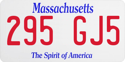 MA license plate 295GJ5