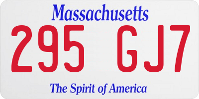 MA license plate 295GJ7