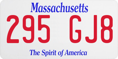 MA license plate 295GJ8