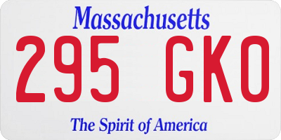 MA license plate 295GK0
