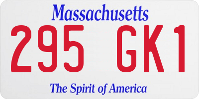MA license plate 295GK1