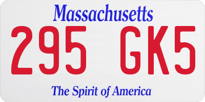 MA license plate 295GK5