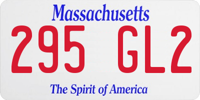 MA license plate 295GL2