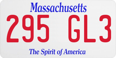 MA license plate 295GL3