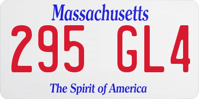 MA license plate 295GL4