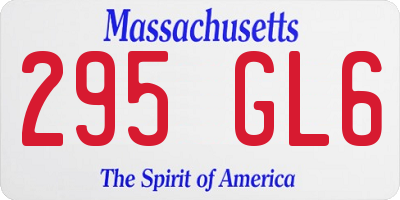 MA license plate 295GL6