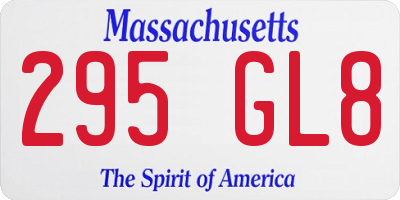 MA license plate 295GL8