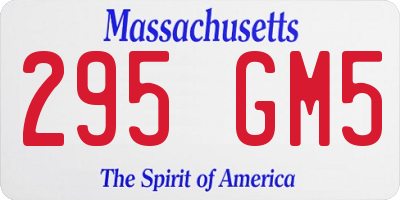 MA license plate 295GM5