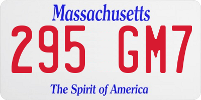 MA license plate 295GM7