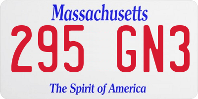 MA license plate 295GN3