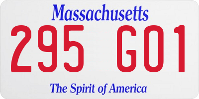 MA license plate 295GO1