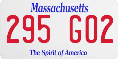 MA license plate 295GO2