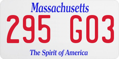 MA license plate 295GO3