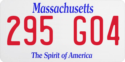 MA license plate 295GO4