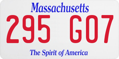 MA license plate 295GO7