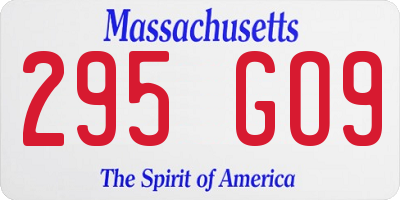 MA license plate 295GO9