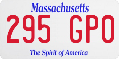 MA license plate 295GP0