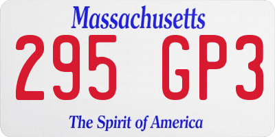 MA license plate 295GP3