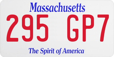 MA license plate 295GP7