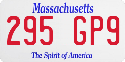 MA license plate 295GP9