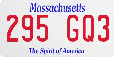 MA license plate 295GQ3