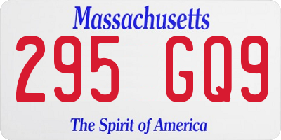 MA license plate 295GQ9