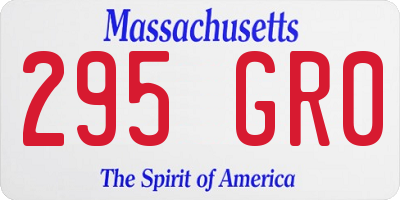 MA license plate 295GR0
