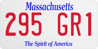 MA license plate 295GR1